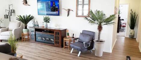 TV connectée, lecteur de DVD, vidéothèque, espaces bureaux