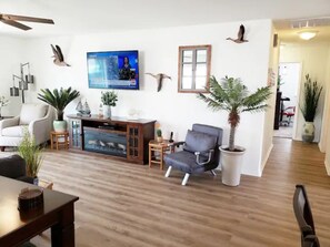 Smart TV, DVD player, video library, offices