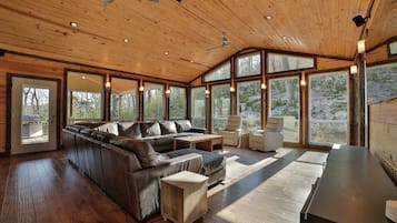 Televisión y chimenea