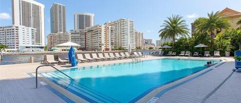 Outdoor pool, a heated pool