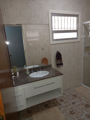 Shower, hair dryer
