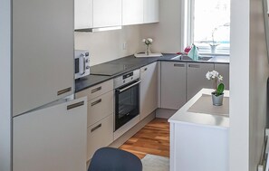 Kühlschrank, Mikrowelle, Herdplatte, Geschirrspüler