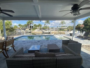 Piscine extérieure, piscine chauffée