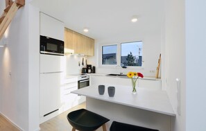 Fridge, microwave, stovetop, dishwasher