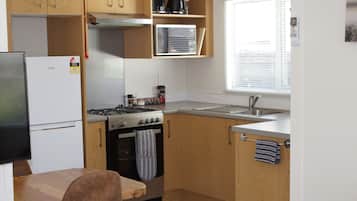 Fridge, microwave, oven, toaster