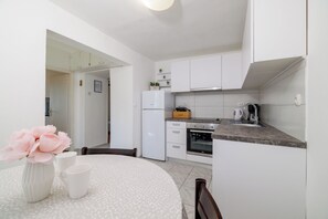 Apartment (A2) | Private kitchen | Fridge, oven, stovetop, dishwasher