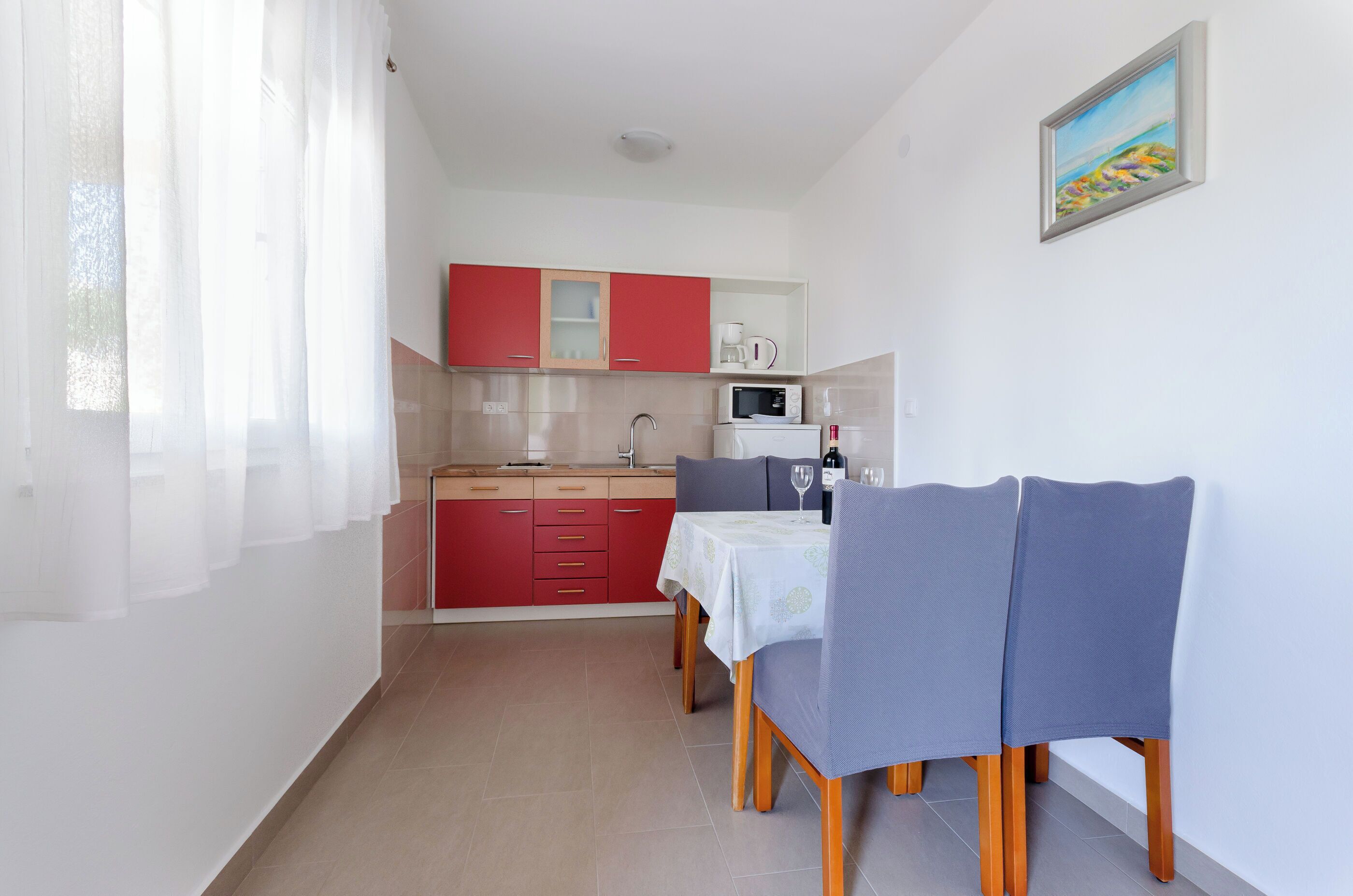 Apartment (A1) | Private kitchen | Fridge, microwave, stovetop, espresso maker