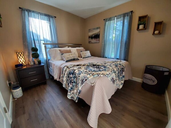 2 bedrooms, iron/ironing board, travel crib, WiFi