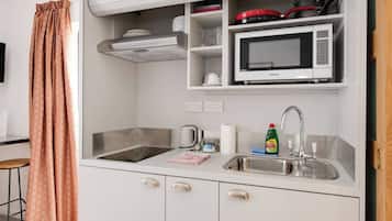 Fridge, microwave, stovetop, high chair