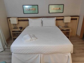 Habitación doble Deluxe | Tabla de planchar con plancha, wifi gratis y ropa de cama 