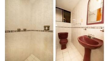 Shower, free toiletries, soap, shampoo