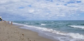 On the beach, sun-loungers, beach towels - Beautiful OCEAN-VIEW apartment, right ON THE BEACH (Hollywood)