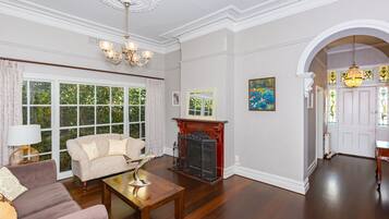 TV, fireplace, Netflix, books