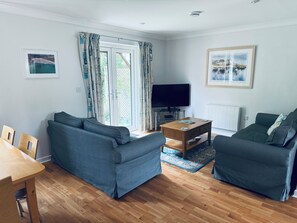 Téléviseur connecté, lecteur de DVD, livres