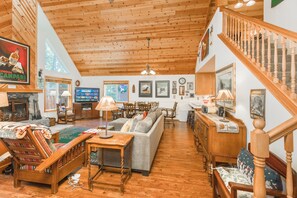 TV, fireplace, video game console, DVD player