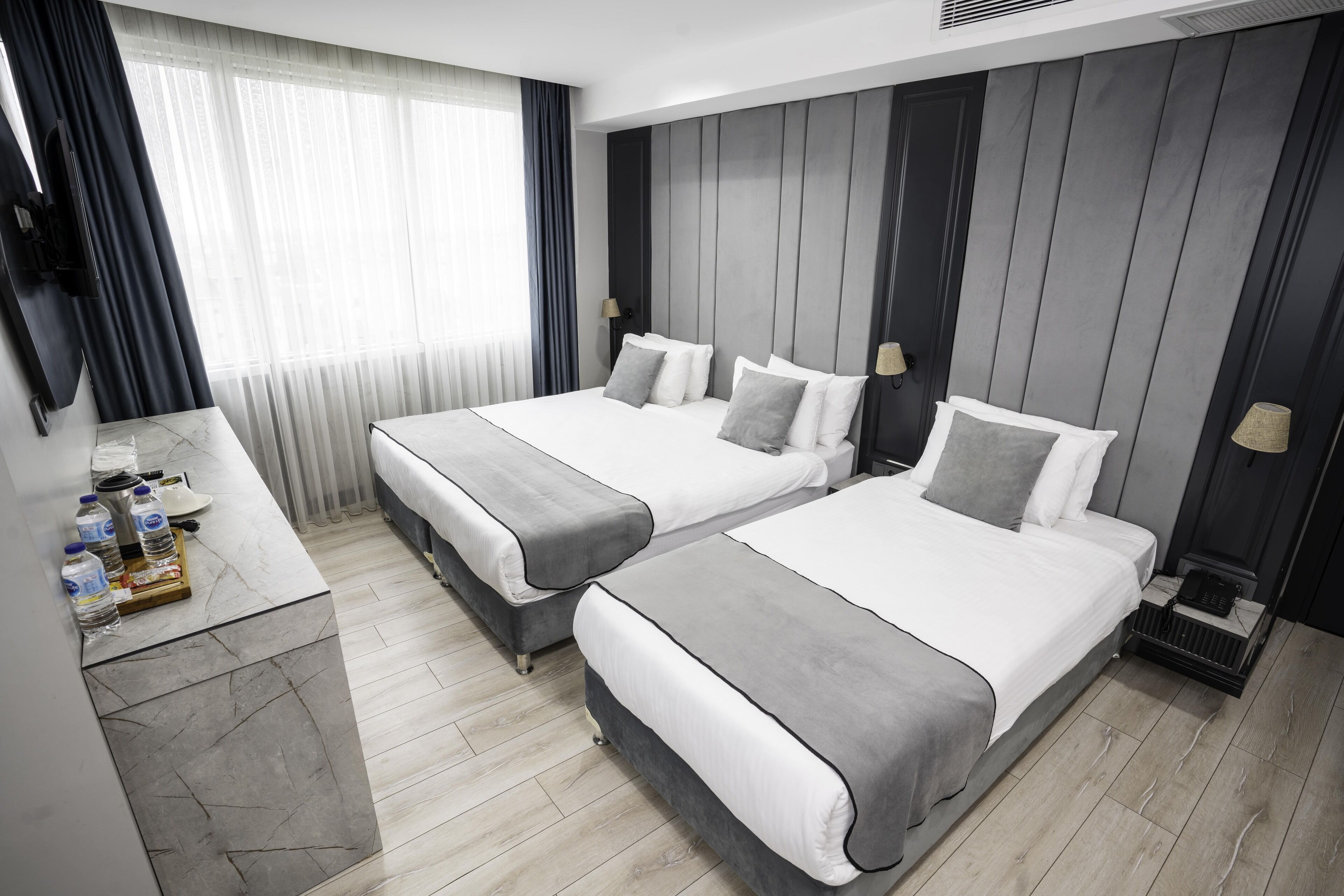 Egyptian cotton sheets, premium bedding, memory foam beds, minibar