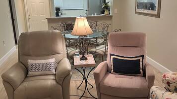 TV, DVD player, table tennis, books