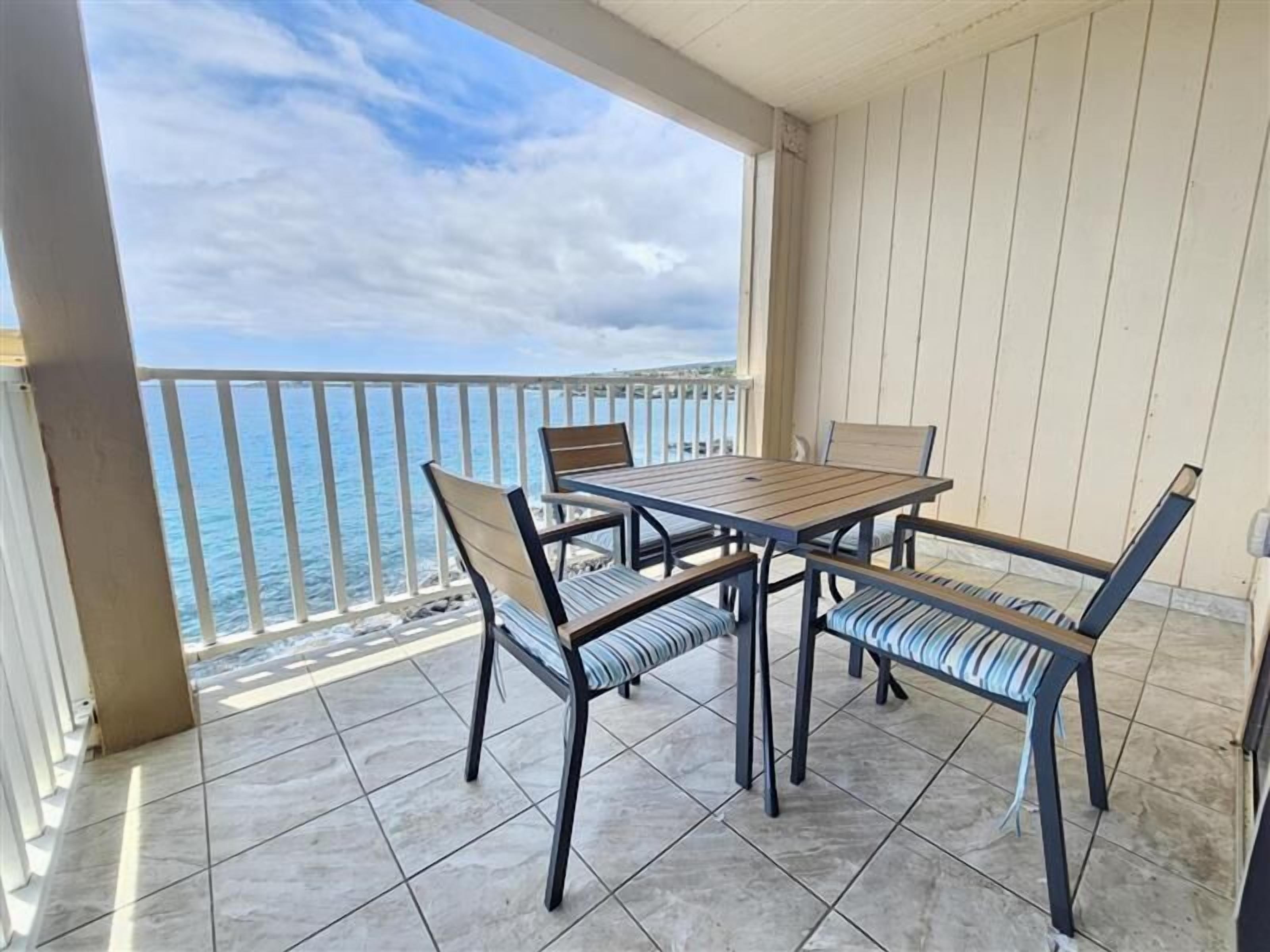 Condo, 1 Queen Bed with Sofa bed, Lanai, Ocean View (Sea Village #4210) | Outdoor dining