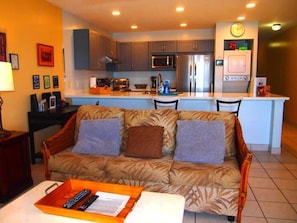 Condo, 1 Queen Bed with Sofa bed, Lanai, Ocean View (Sea Village #4210) | Interior