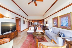 Condo, Multiple Beds, Lanai, Garden View (Kolea 14F) | Living area