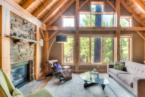 House, Multiple Beds, Balcony, Mountain View (Shining Shire) | Living area | 42-inch flat-screen TV with digital channels, fireplace