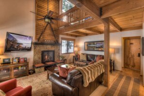Townhome, Multiple Beds, Balcony, Mountain View (Granlibakken Retreat) | Living area | 42-inch flat-screen TV with digital channels, fireplace - Granlibakken Retreat Near Tahoe Beach! (Tahoe City)