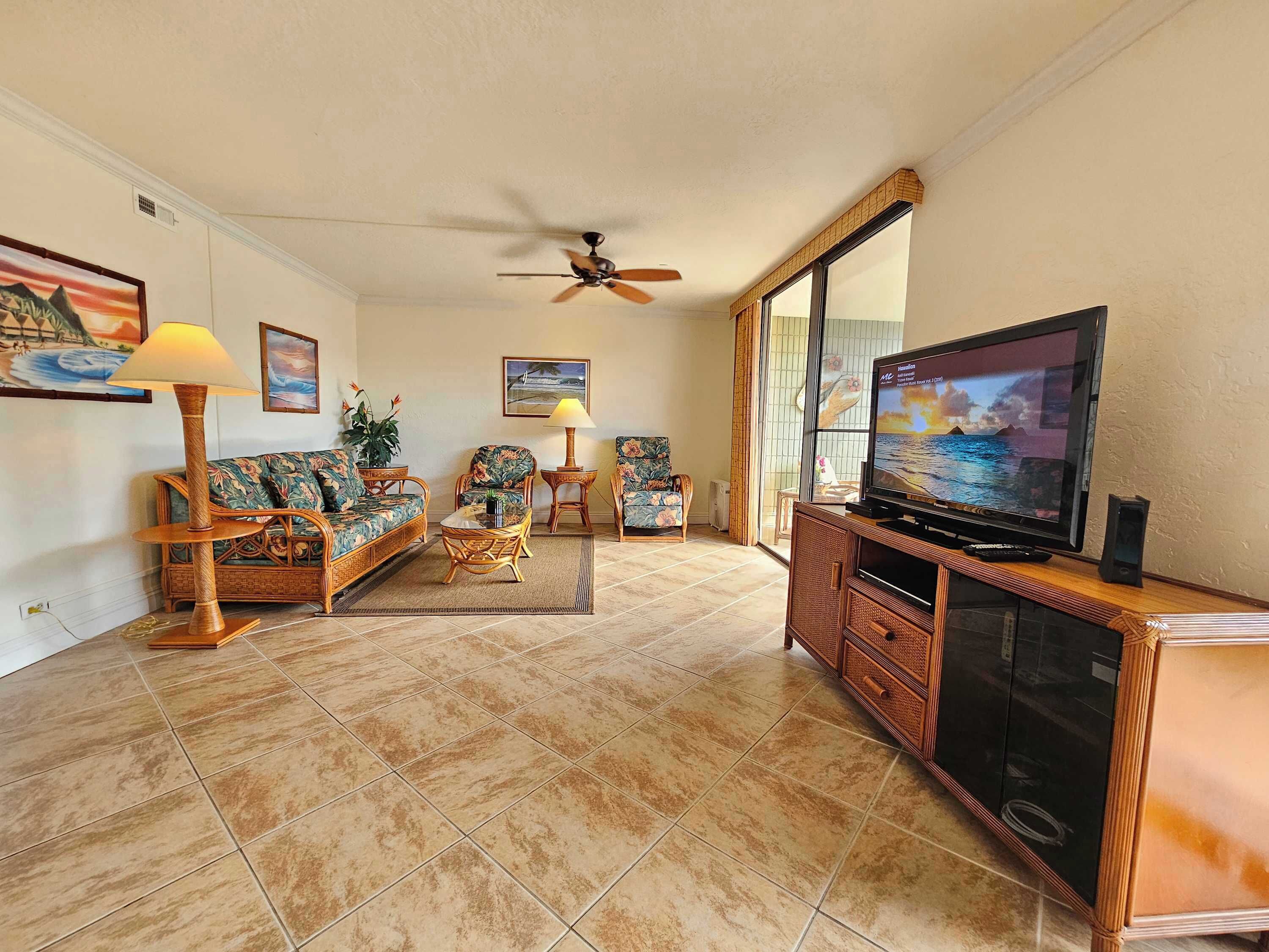 Condo, Multiple Beds, Balcony, Pool View (White Sands Village #309) | Living area | 42-inch flat-screen TV with digital channels