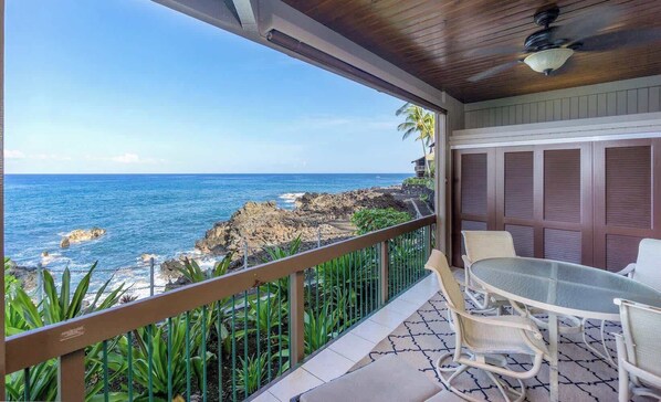 Condo, Multiple Beds, Patio, Ocean View (Kanaloa 2201) | Outdoor dining - Oceanfront at the Kanaloa w/ A/c! (Kailua-Kona)