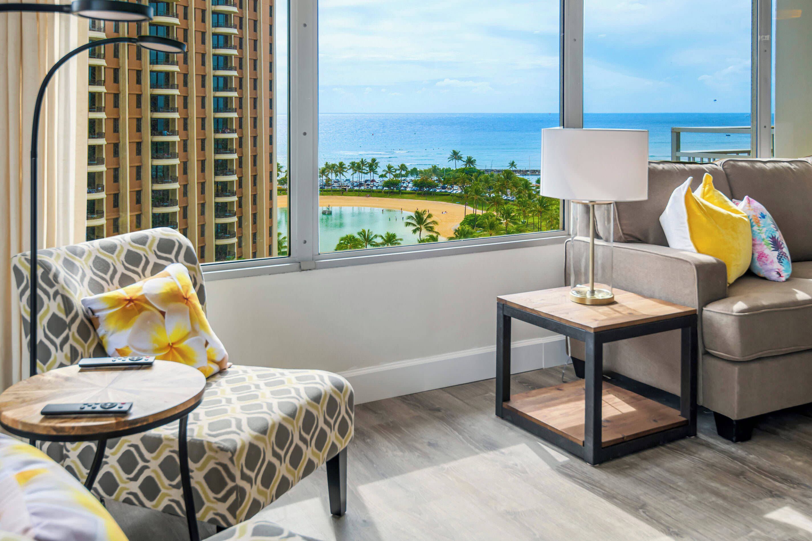 Condo, Multiple Beds, Lanai, Ocean View (Ilima Suite at The Ilikai (Unit 1226)) | Living area | 42-inch flat-screen TV with digital channels