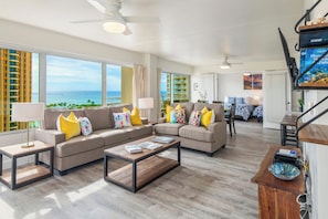 Condo, Multiple Beds, Lanai, Ocean View (Ilima Suite at The Ilikai (Unit 1226)) | Living area | 42-inch flat-screen TV with digital channels - Ilima Suite at The Ilikai Short Walk to Beach! (Honolulu)