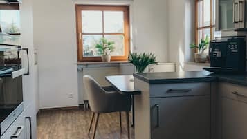 Kühlschrank, Mikrowelle, Herdplatte, Geschirrspüler