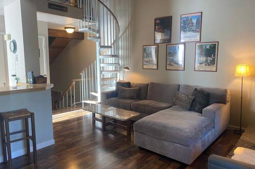 Townhome, Multiple Beds, Balcony | Living area | 42-inch flat-screen TV with digital channels, fireplace