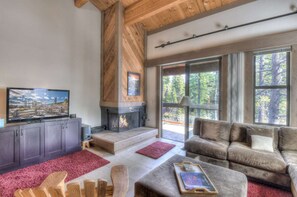 Townhome, Multiple Beds, Hot Tub, Mountain View (Silver Tree Sanctuary) | Living area | 42-inch flat-screen TV with digital channels, fireplace - Silver Tree Sanctuary in Aspen Grove! (Truckee)