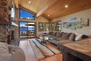 House, Multiple Beds, Patio, Mountain View (Shoreline Vista) | Living area | 42-inch flat-screen TV with digital channels - Shoreline Vista | 180° Lake Views | Pet-Friendly | 2 Master Suites (Carnelian Bay)
