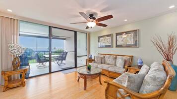 Condo, Multiple Beds, Balcony, Ocean View (Country Club Villas #208) | Living area | 42-inch flat-screen TV with digital channels