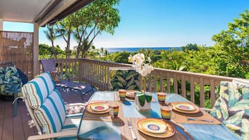 Condo, Berbilang Katil, Lanai, Ocean View (Keauhou Resort #110) | Tempat makan luar