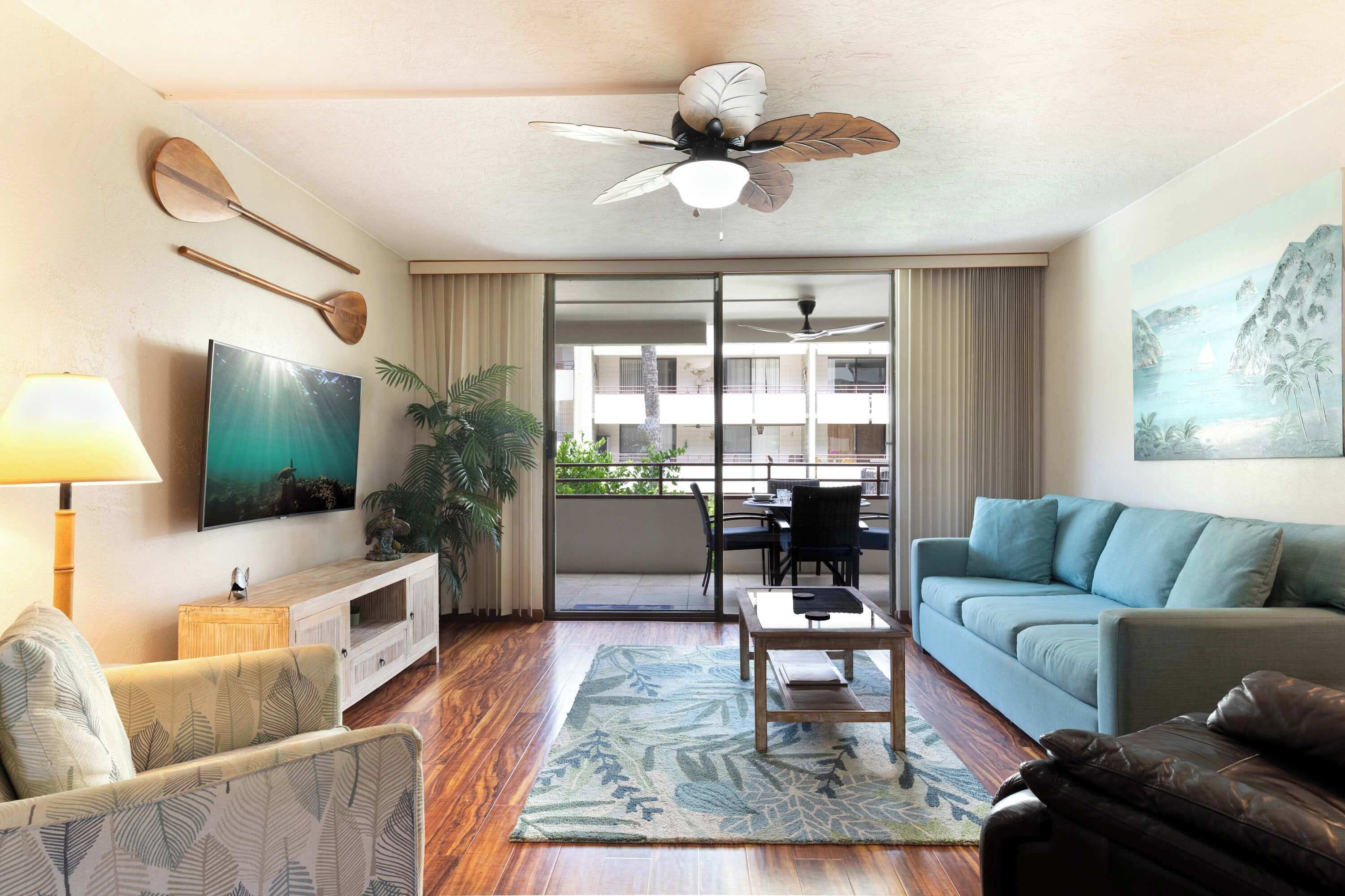 Condo, Multiple Beds, Balcony, Partial Ocean View (White Sands Village #120) | Living area | 42-inch flat-screen TV with digital channels