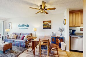 Televisión, chimenea, libros y videoteca 