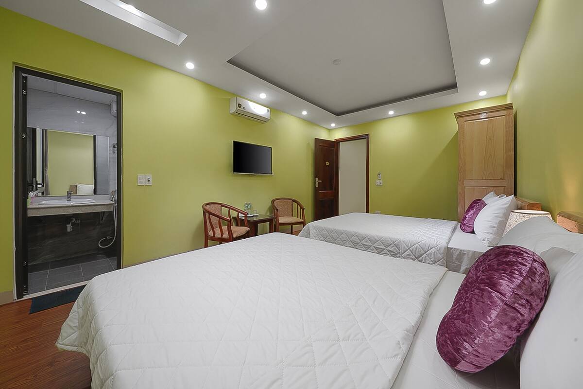 Hypo-allergenic bedding, in-room safe, desk, blackout curtains