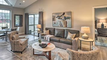 TV, fireplace, DVD player, books