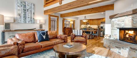 TV, fireplace, streaming services