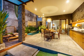 Villa, 2 Bedrooms | Private kitchen | Full-size fridge, microwave, stovetop, toaster