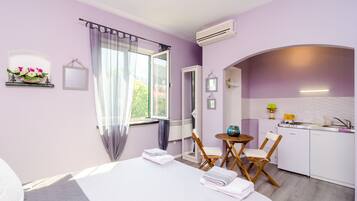 Studio (Studio Apartment with City View) | Private kitchen | Fridge, microwave, stovetop, electric kettle