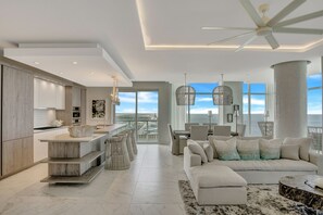 Presidential Suite, 2 Bedrooms (2 King Beds) | Living area | 55-inch LCD TV with digital channels, TV - Daytona Grande Oceanfront Resort (Daytona Beach)