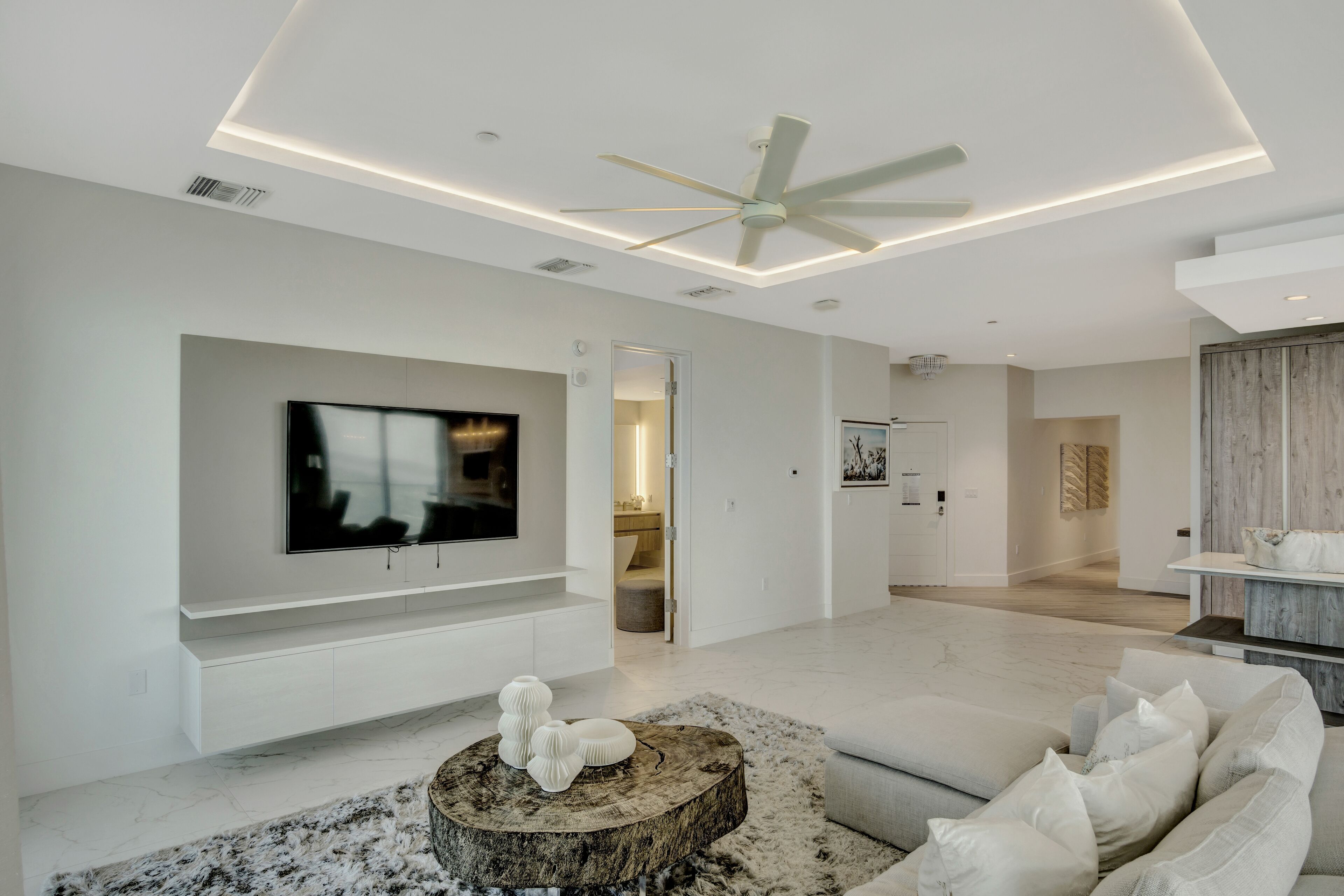 presidential suite, 2 bedrooms | living area | 55-inch lcd tv with digital channels, tv