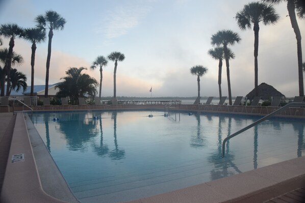 Outdoor pool, a heated pool