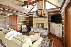 Cabin, 1 Bedroom | Living area | Smart TV - Czech 1 Bedroom Cabin by RedAwning (Fredericksburg)