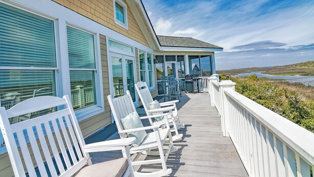 Terrace/patio - Bald Head Island Home with Spectacular Ocean and Marsh Views (Bald Head Island)
