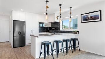 Fridge, microwave, dishwasher, toaster