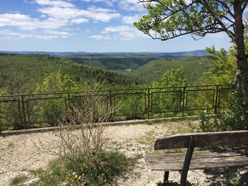 Cottages in the center of the Hedgehog waterfalls and lakes.